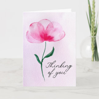 Carte Watercolor Thinking of You Sympathy Floral