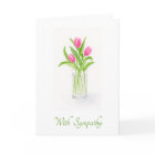Watercolor Tulip Floral in Vase SYMPATHY