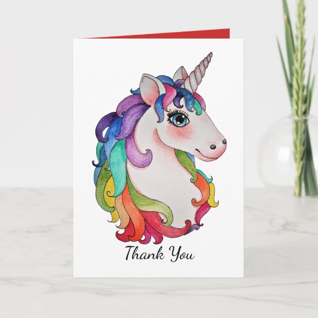 Carte Watercolor Unicorn (Devant)