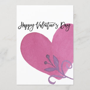 Carte Watercolor Valentine's Day personnalisée