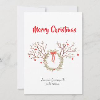 Carte Watercolour elegant christmas Flat Greeting Card