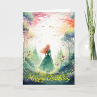 Carte Watercolour Forest Princess