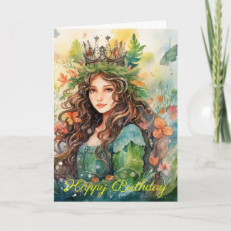 Carte Watercolour Forest Princess