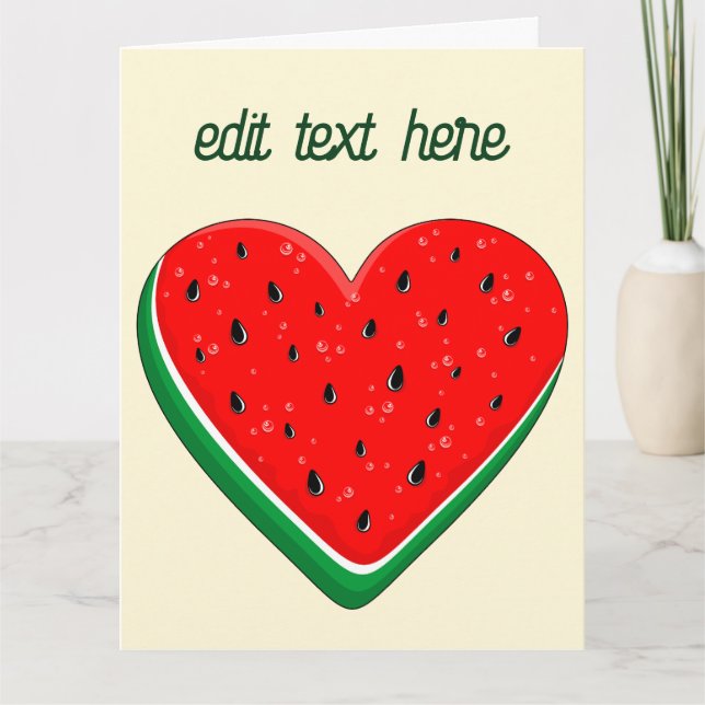Carte Watermelon Heart Valentine's Day Free Palestine (Devant)