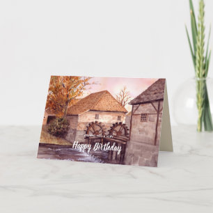 Carte Watermill Watercolor