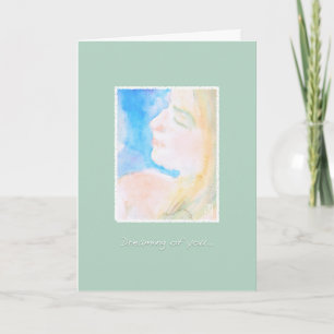 Carte Watery Watercolor Femme qui vous a manqué