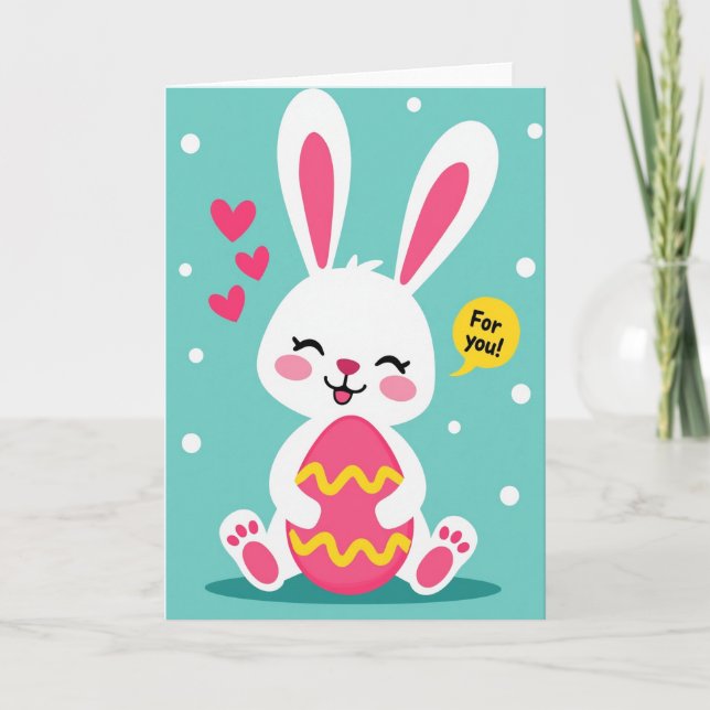Carte Wavy Egg Bunny For You Card (Devant)