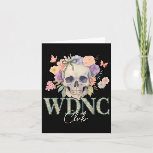 Carte Wdnc We Do Not Care Club Style Crâne Floral Rétro 