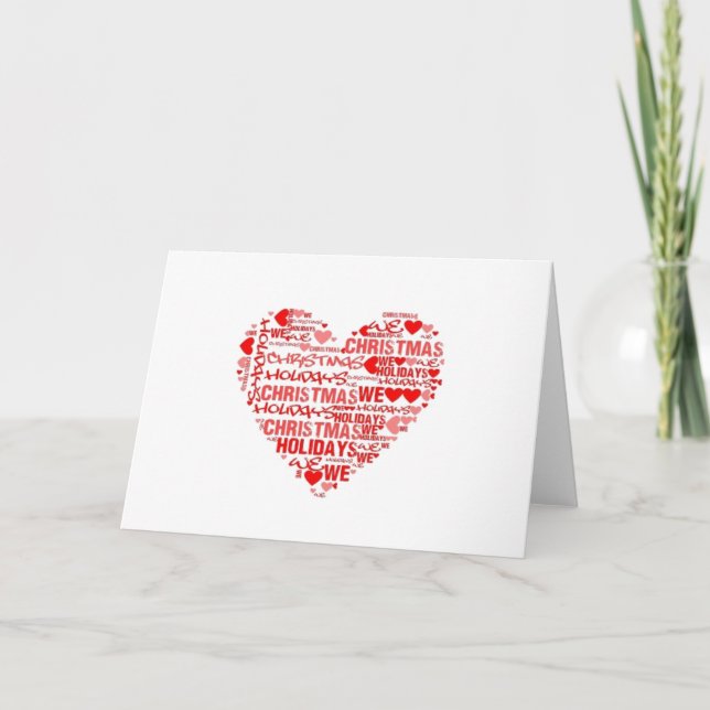 Carte We Love Christmas Holidays Red Heart (Devant)