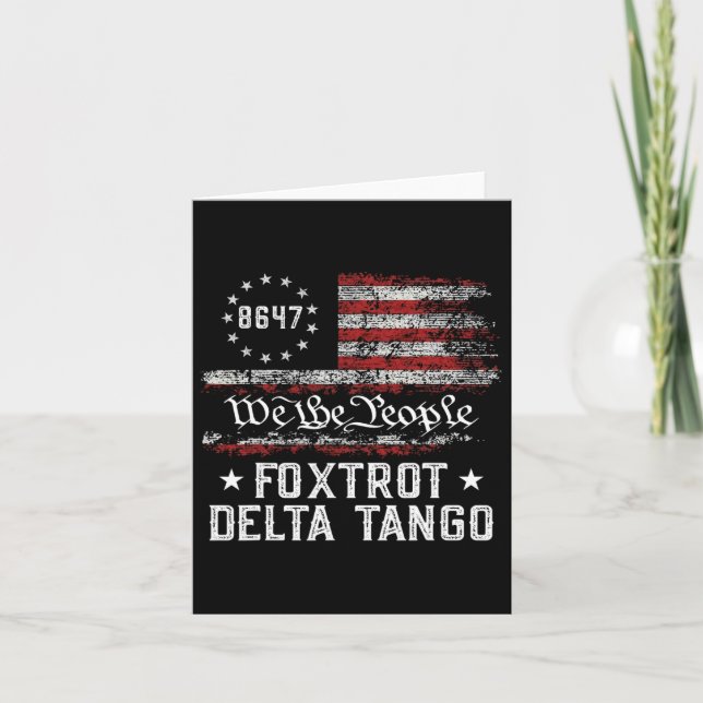 Carte We The People Foxtrot Delta Tango Usa Drapeau 8647 (Devant)