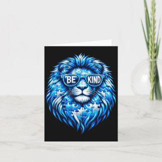 Carte Wear Blue Autism Awareness Puzzle Lion Be Kind Men