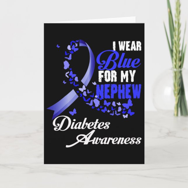 Carte Wear Blue For My Nephew T1d Diabetes Awareness Blu (Devant)