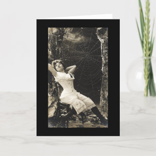 Carte Web vintage Woman Spider