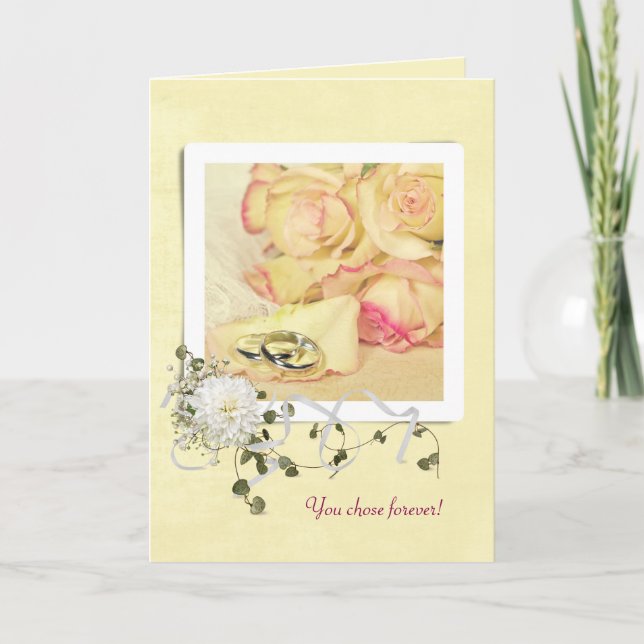 Carte Wedding Anniversary Roses in snaphot frame (Devant)