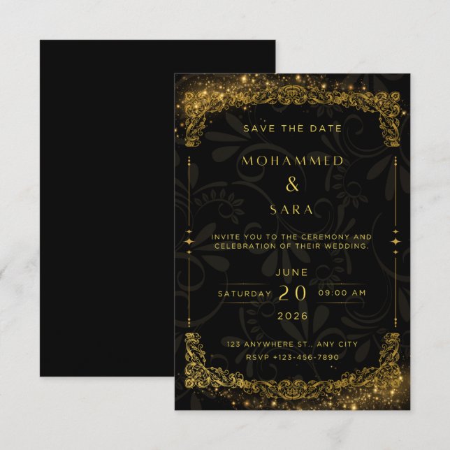 Carte Wedding Invtation  (Devant / Derrière)