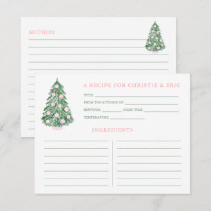 Carte Wedding shower Rose Et Recette Verte