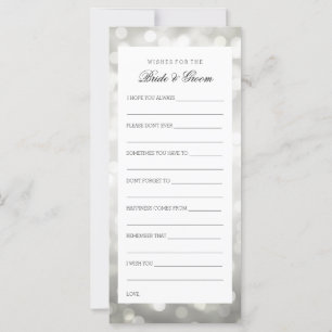 Carte Wedding shower souhaite Parties scintillant en arg