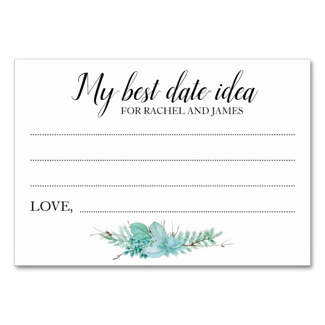 Carte Wedding shower Succulente Idée Meilleure Dat (Devant)