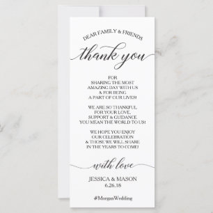 Carte Wedding Thank You Place Card
