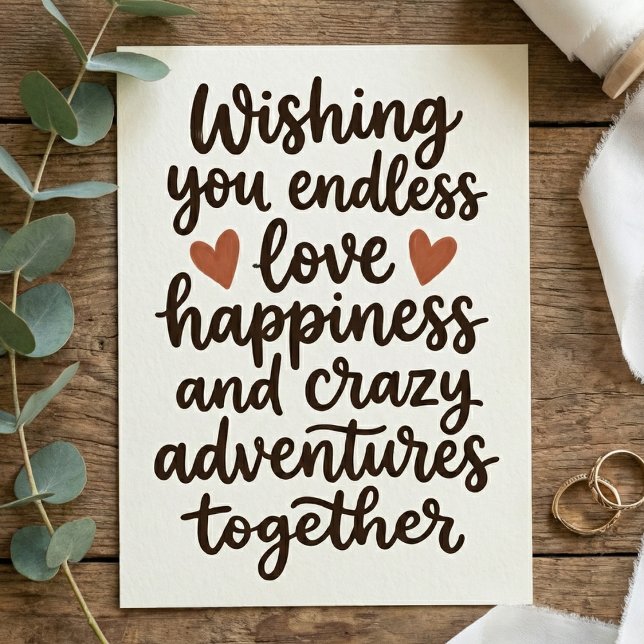 Carte Wedding Wishing You Endless Love Happiness eco (Créateur téléchargé)
