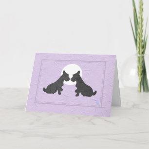 Carte Wee Scottie Puppy Love Valentine's Day on Lavender