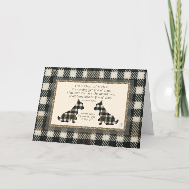 Carte Wee Scottie Robert Burns Anniversaire 1 (Devant)