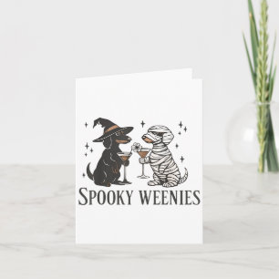 Carte Weenies Éffrayantes rétro Halloween Dachshund Éffr