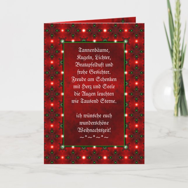 Carte Weihnachtsgedicht Deutsch, Ajouter Votre Texte (Devant)