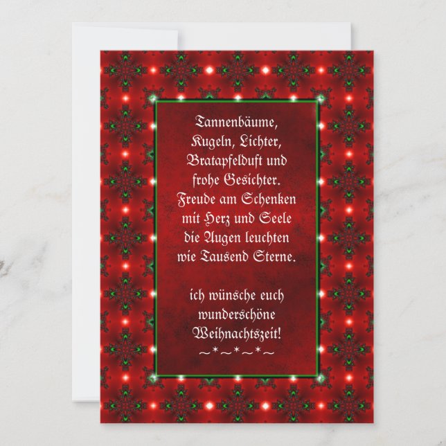 Carte Weihnachtsgedicht Deutsch, Ajouter Votre Texte (Devant)