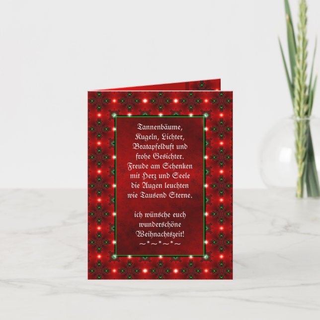 Carte Weihnachtsgedicht Deutsch, Ajouter Votre Texte (Devant)