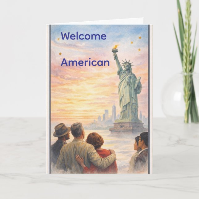 Carte Welcome American Citizenship Congratulations Card  (Devant)