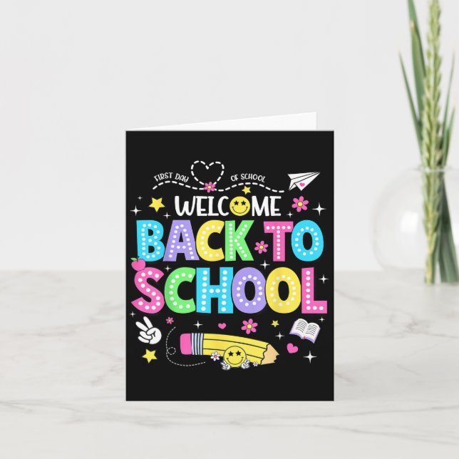 Carte Welcome Back To School Shirts First Day Of School  (Devant)