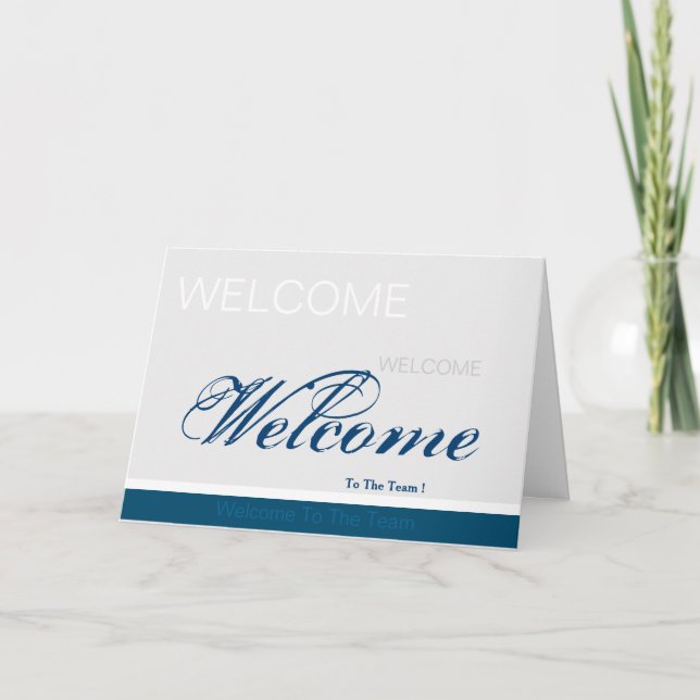 Carte Welcome to the Team Grey Blue Badge (Devant)
