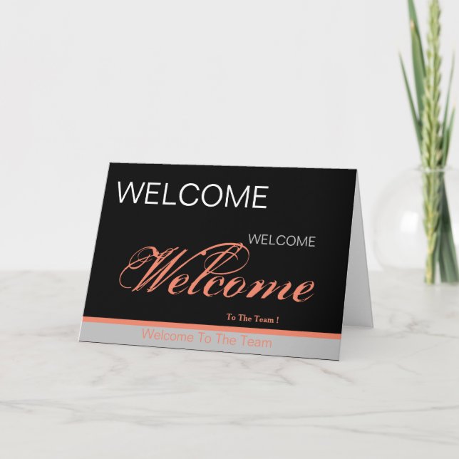 Carte Welcome to the Team Grey Blue Badge (Devant)