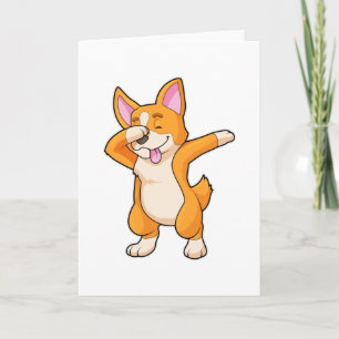Carte Welsh Corgi à Dance Dab Hip hop