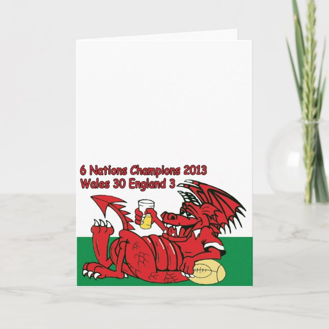 Carte Welsh Dragon, champions de 6 Nations, pays de Gall (Devant)