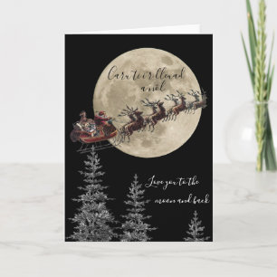 Carte Welsh Love you to the moon and back Christmas Card