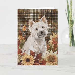Carte West Highland White Terrier Fall Thankgiving