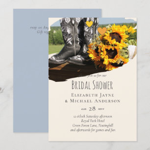 Carte Western Boots tournesol Mariage rustique