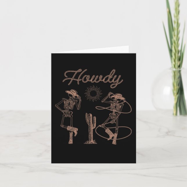 Carte Western Cowboy Skeleton Danser Howt Halloween (Devant)