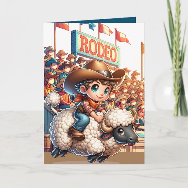 Carte Western Rodeo Cowboy Mutton Buston Custom (Devant)