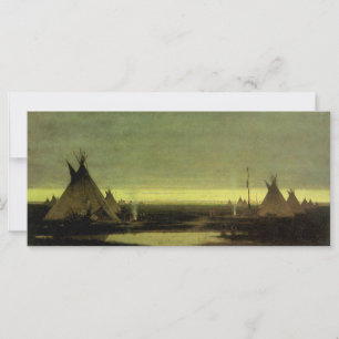 Carte Western vintage, Camp indien à l'aube par Tavernie