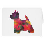 Carte Westie couleur Motif géométrique Silhouette