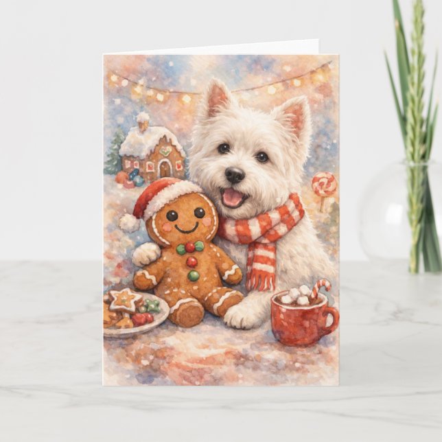 Carte Westie et bonhomme en pain d'épices (Devant)