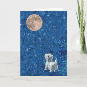 Carte Westie et Pleine lune