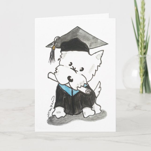 Carte Westie Graduation (Devant)