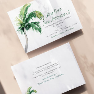 Carte We've Moved Palm Tree New Year Moving Announcement
