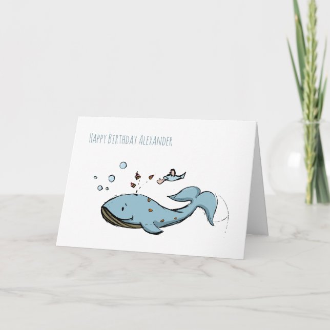 Carte Whale tournage cupcakes Anniversaire Salutation (Devant)