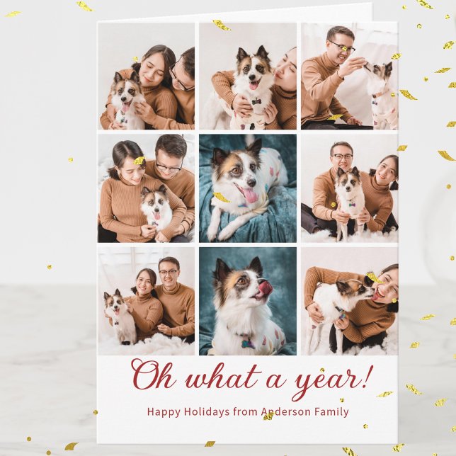 Carte What A Year Review Christmas Family Photo Collage  (Créateur téléchargé)