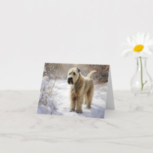 Carte Wheaten Terrier Laisser neiger Noël